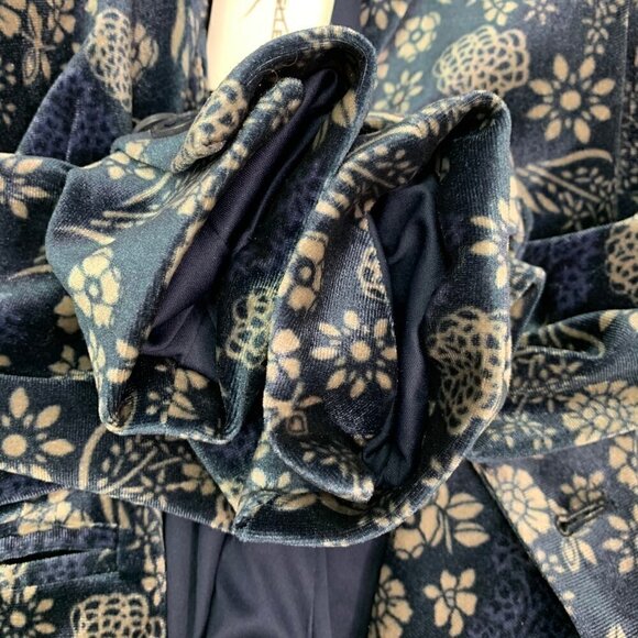 Carolina Belle Blazer Size XS Blue Velvet Floral NWT - Picture 8 of 11